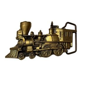 Baron Buckles Solid Brass Steam Locomotive Train Belt Buckle 6101 1978